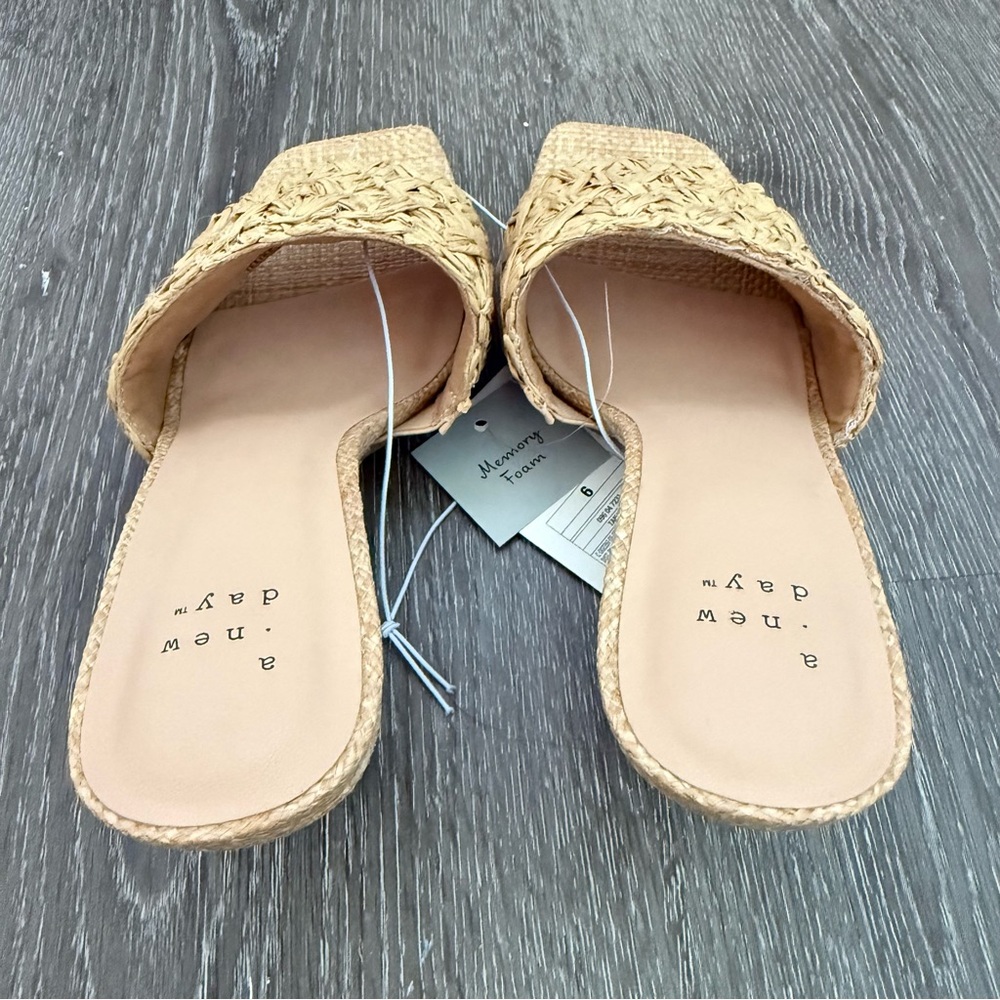 NWT Tan Woven Raffia Heeled Sandals - Picture 5 of 9